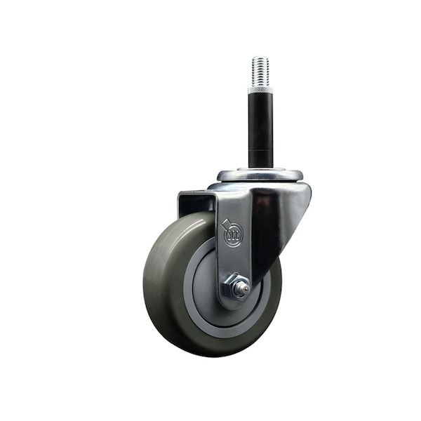 3.5'' SS Gray Poly Wheel Swivel 3/4'' Expanding Stem Caster